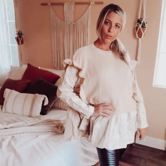 WOVEN KNIT SWEATER TOP TUNIC MIDI DRESS - Picture 8 of 9